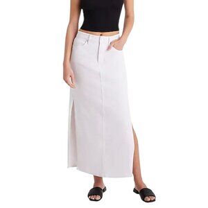 Express NWT Maxi Skirt White High Rise Stretch Slit Sides 2024 Size 8